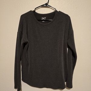 247 Women's Black Ribbed Top